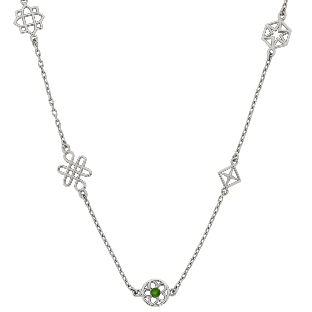 Aura Necklace | Sterling Silver & Chrome Diopside