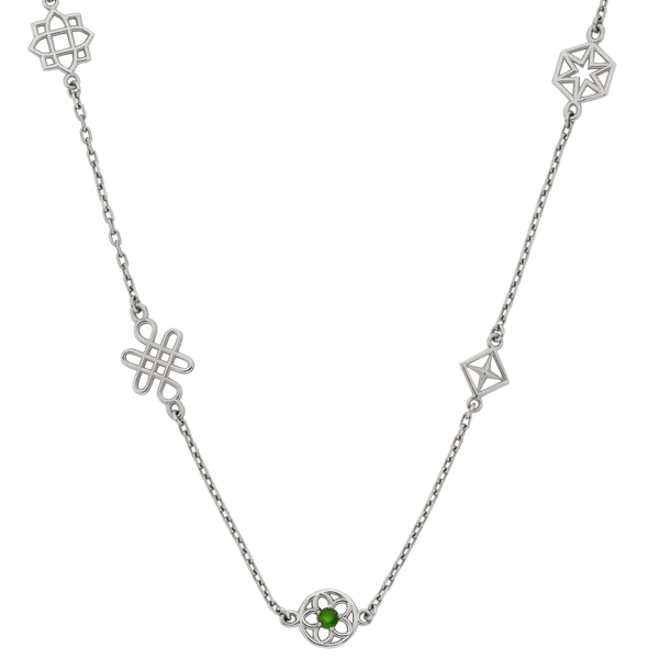 Aura Necklace | Sterling Silver & Chrome Diopside