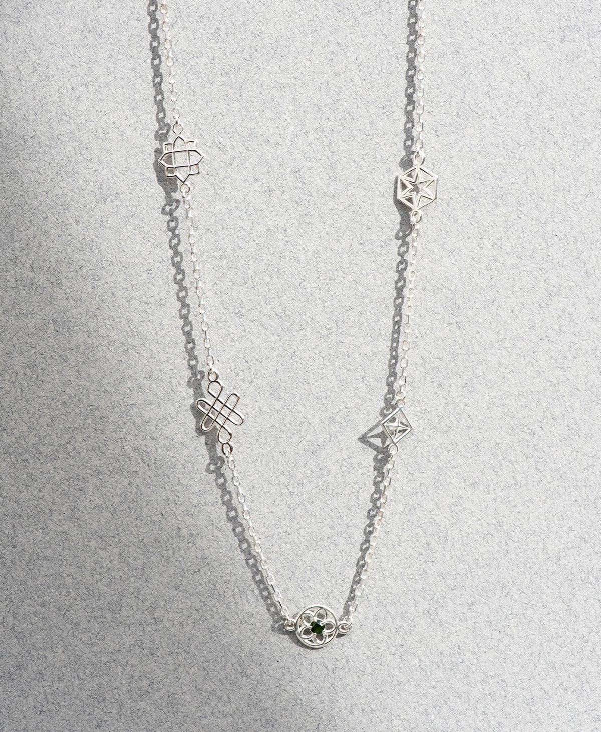 Aura Necklace | Sterling Silver & Chrome Diopside