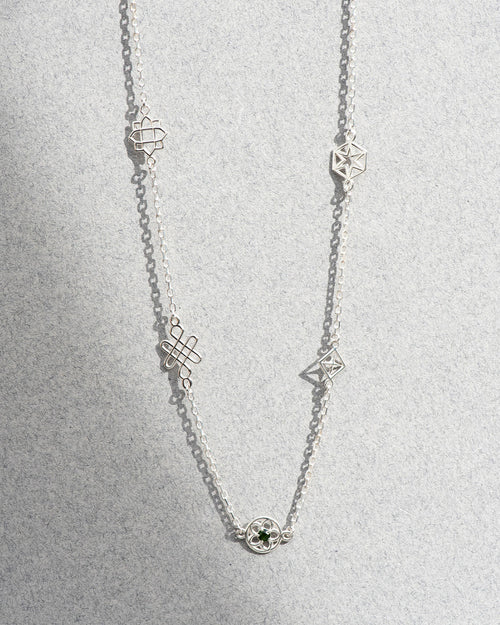 Aura Necklace | Sterling Silver & Chrome Diopside