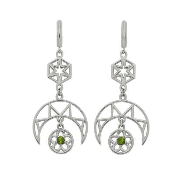 Balance Earrings | Sterling Silver & Chrome Diopside