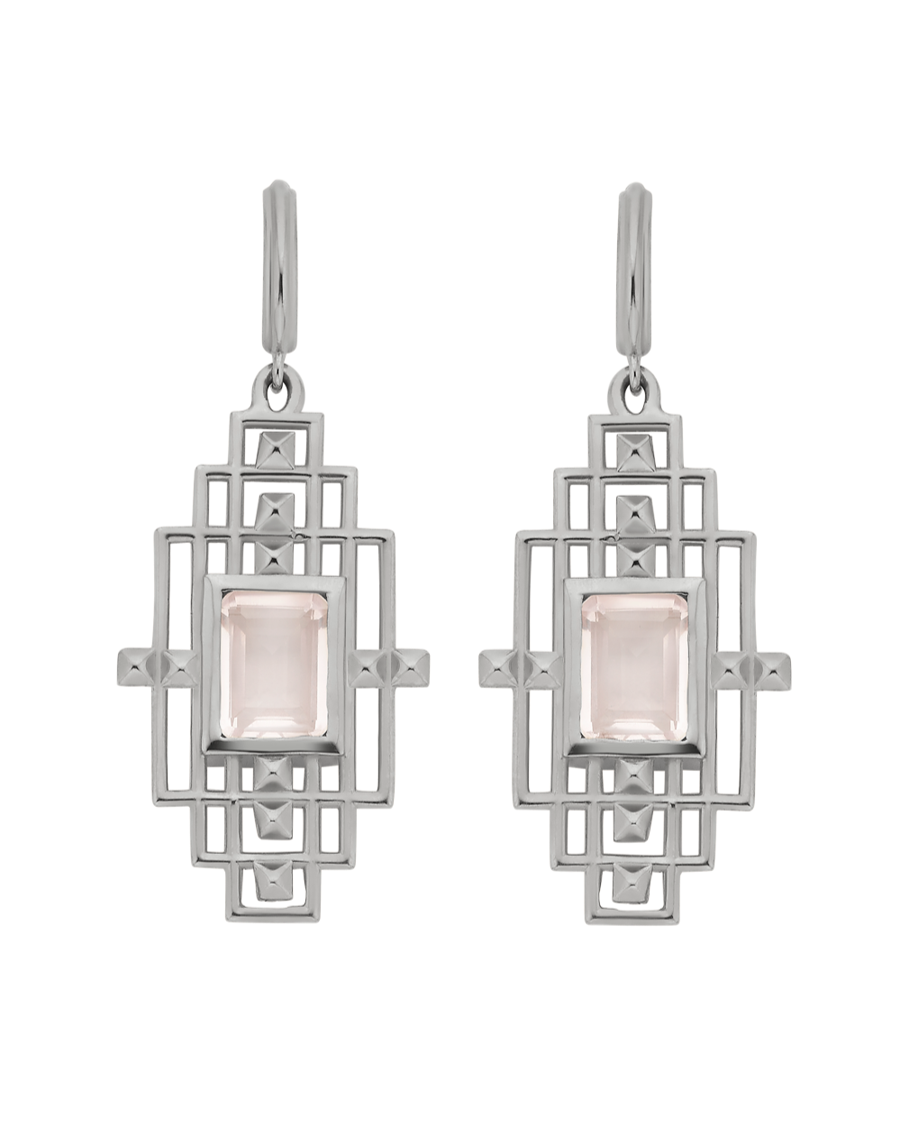 Bliss Earrings | Sterling Silver & Rose Quartz