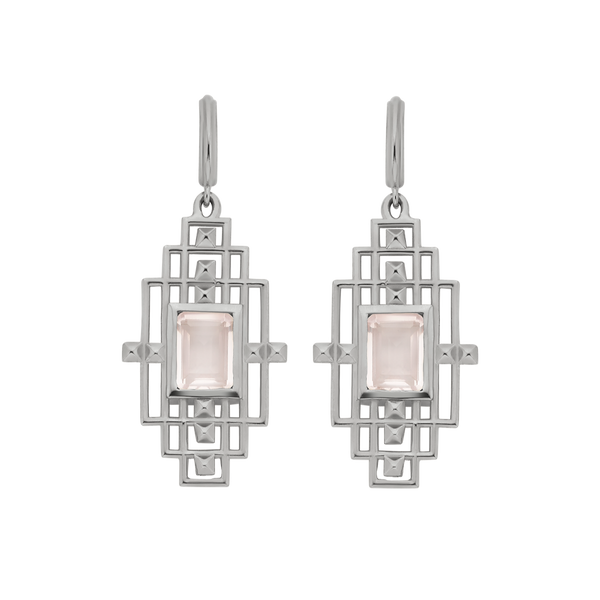 Bliss Earrings | Sterling Silver & Rose Quartz