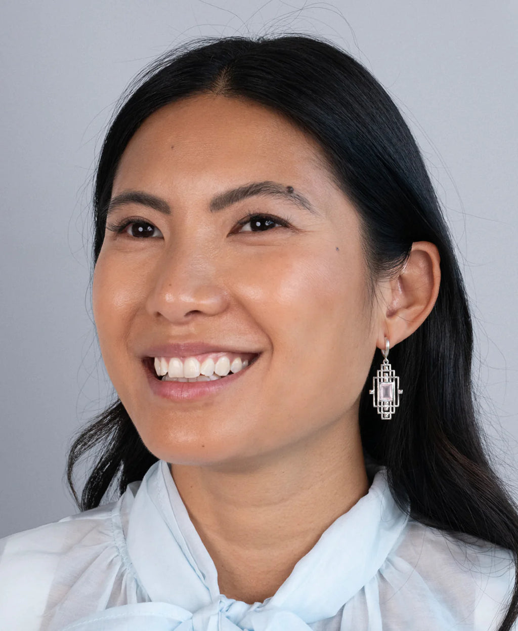 Bliss Earrings | Sterling Silver & Rose Quartz