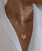 Brave Heart Necklace | 22k Gold Plate | Aquamarine
