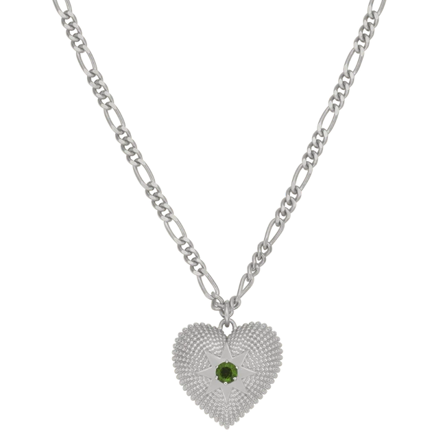 Brave Heart Necklace | Sterling Silver | Chrome Diopside