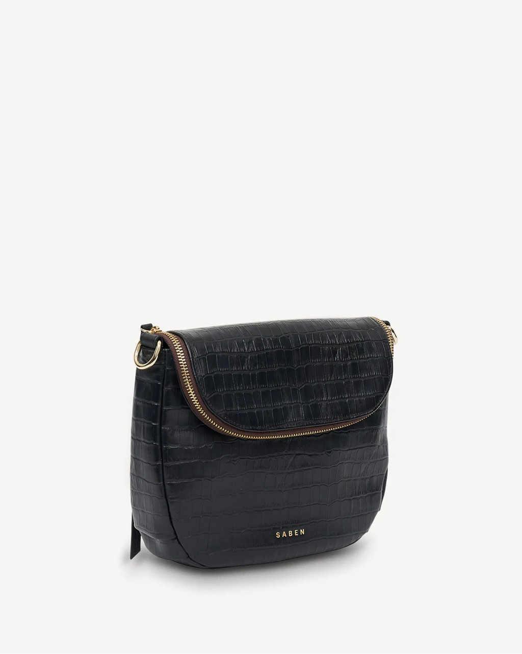 Fifi Crossbody | Black Croc