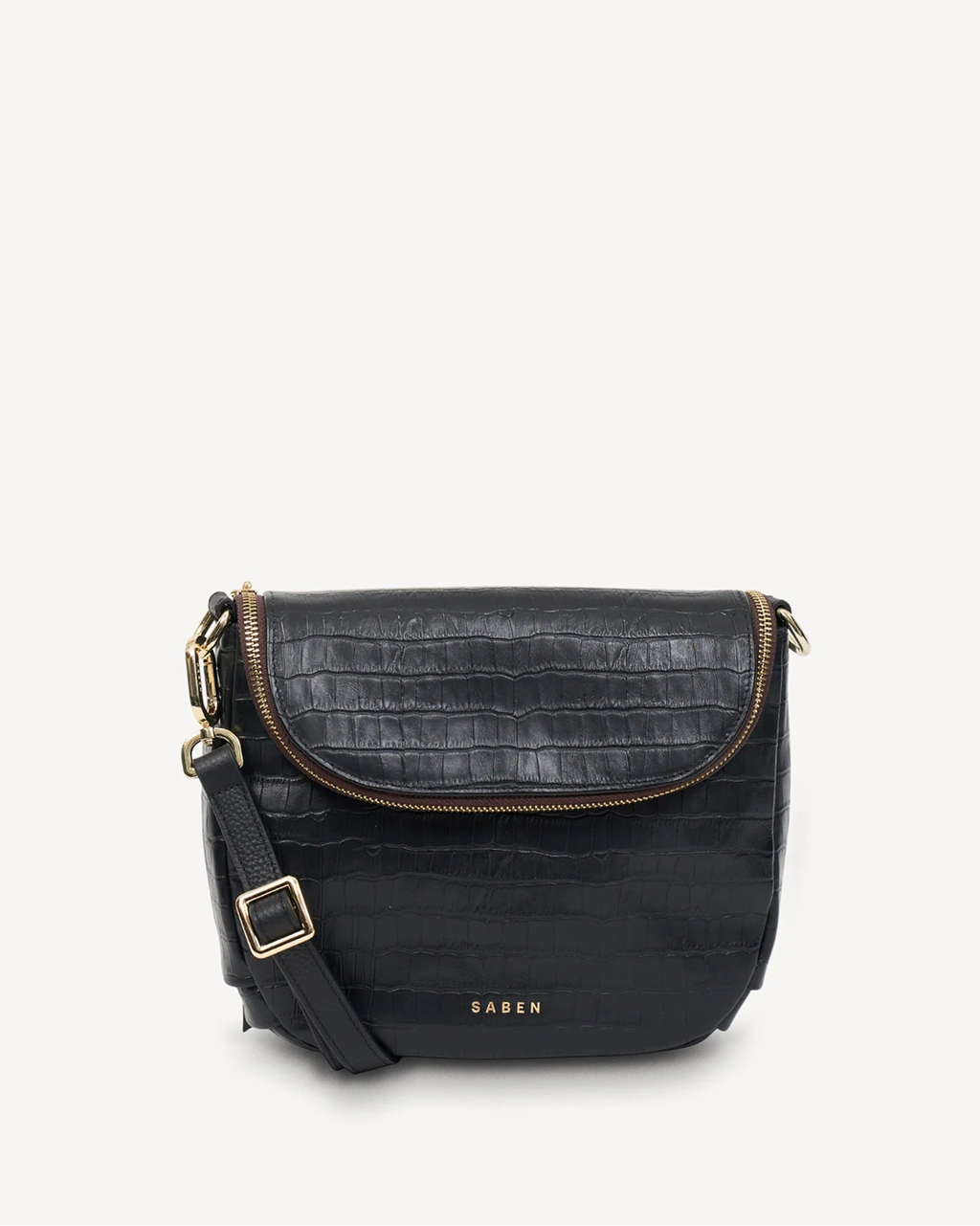 Fifi Crossbody | Black Croc