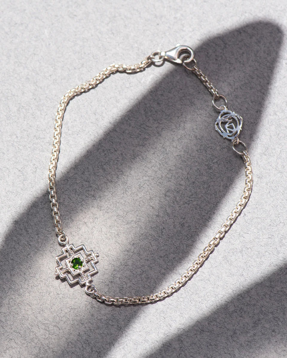 Centred Bracelet | Chrome Diopside| 925 Sterling Silver