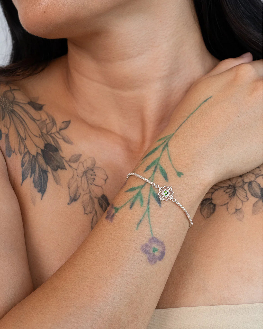 Centred Bracelet | Chrome Diopside| 925 Sterling Silver