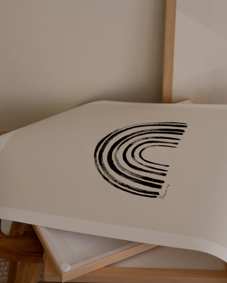Painted Rainbow Print | A3 Black Framed