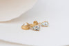 Fleur Earrings with Aquamarine | 22k Gold Plate