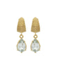 Fleur Earrings with Aquamarine | 22k Gold Plate
