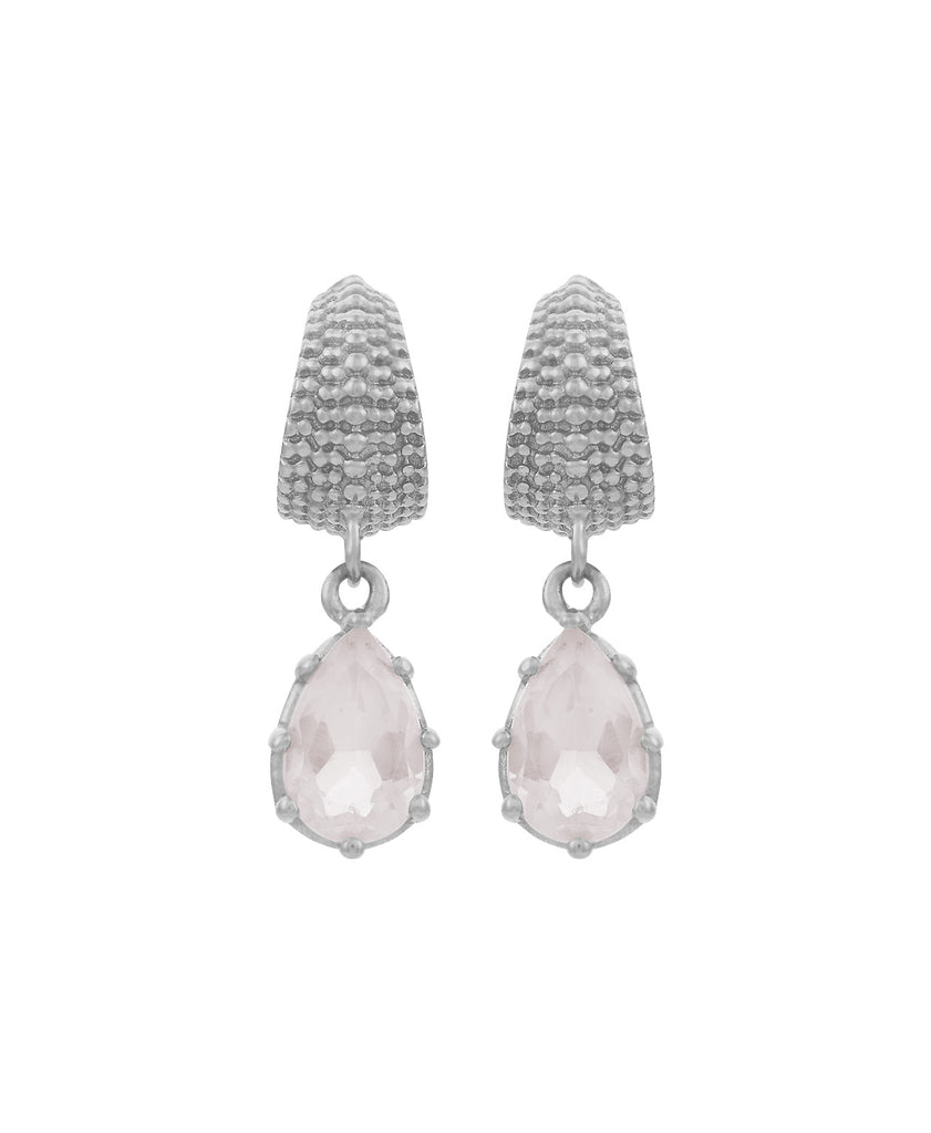 Fleur Earrings with Rose Quartz | Sterling Silver
