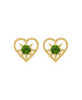 Kind Heart Earrings | 22k Gold Plate | Chrome Diopside