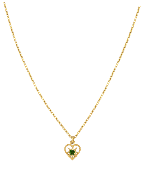 Kind Heart Necklace | 22k Gold Plate | Chrome Diopside
