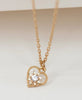 Kind Heart Necklace | 22k Gold Plate | White Zircon