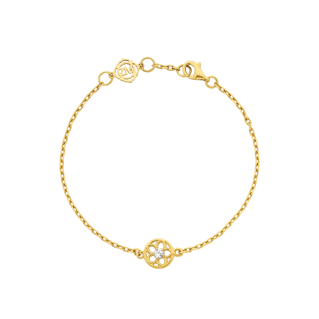 Manuka Bracelet | 22k Gold Plate & White Zircon
