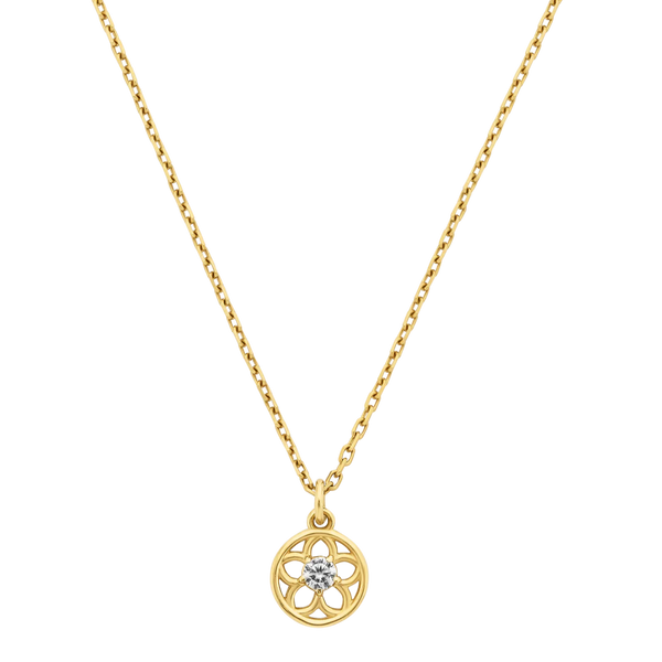 Manuka Necklace | 22k Gold Plate & White Zircon