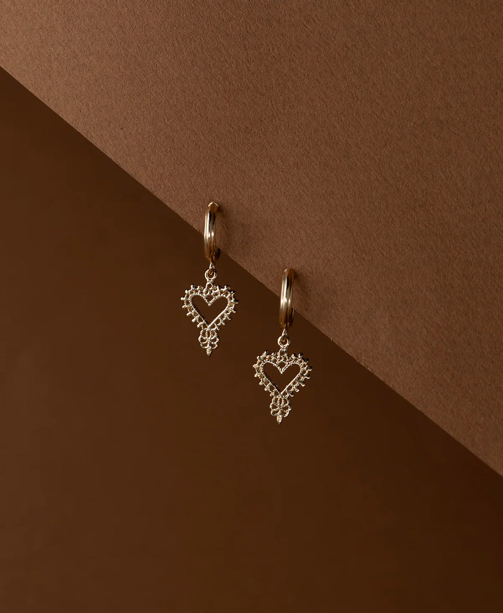 Mini Gypsy Heart Earrings | 22k Gold Vermeil