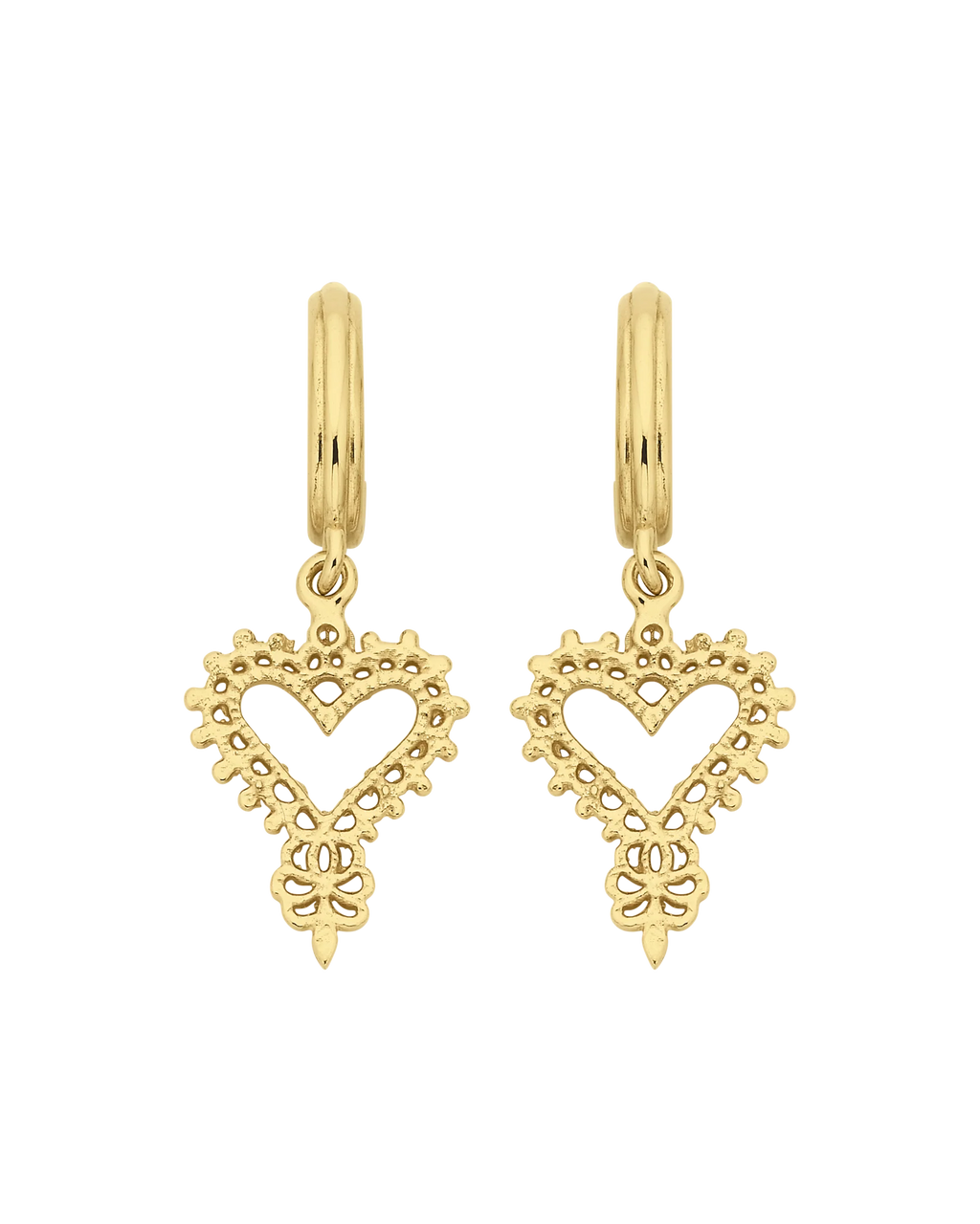 Mini Gypsy Heart Earrings | 22k Gold Vermeil