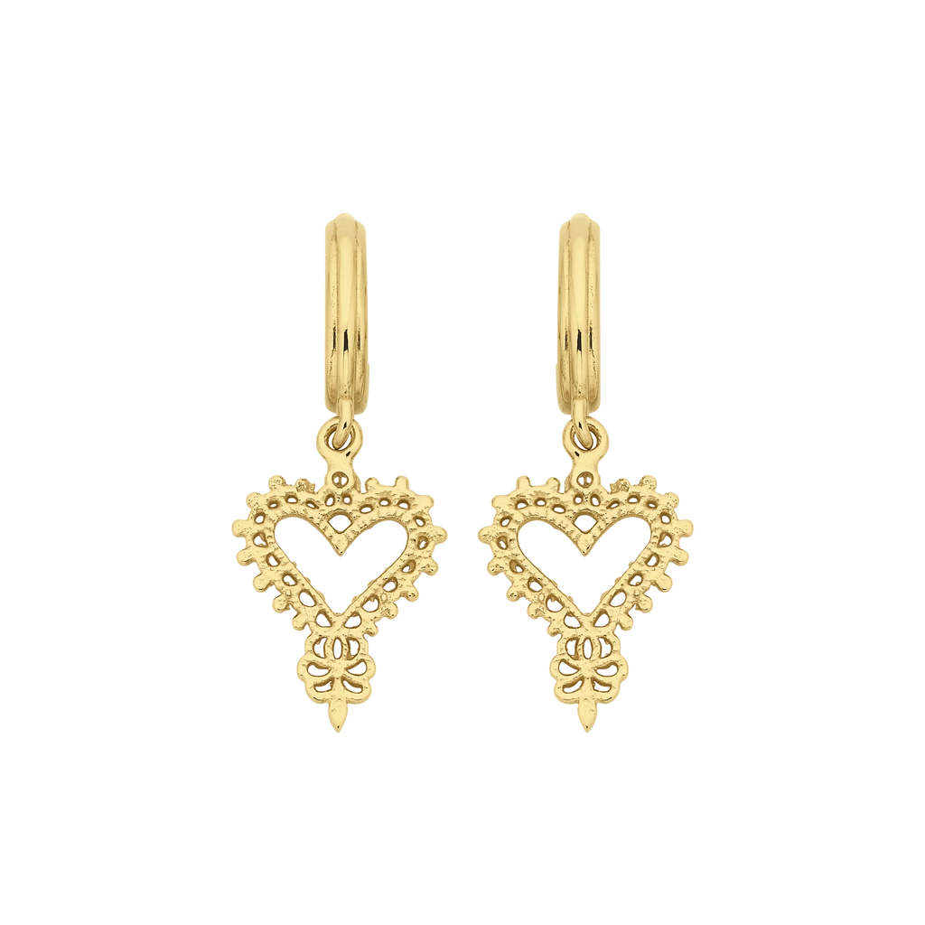 Mini Gypsy Heart Earrings | 22k Gold Vermeil