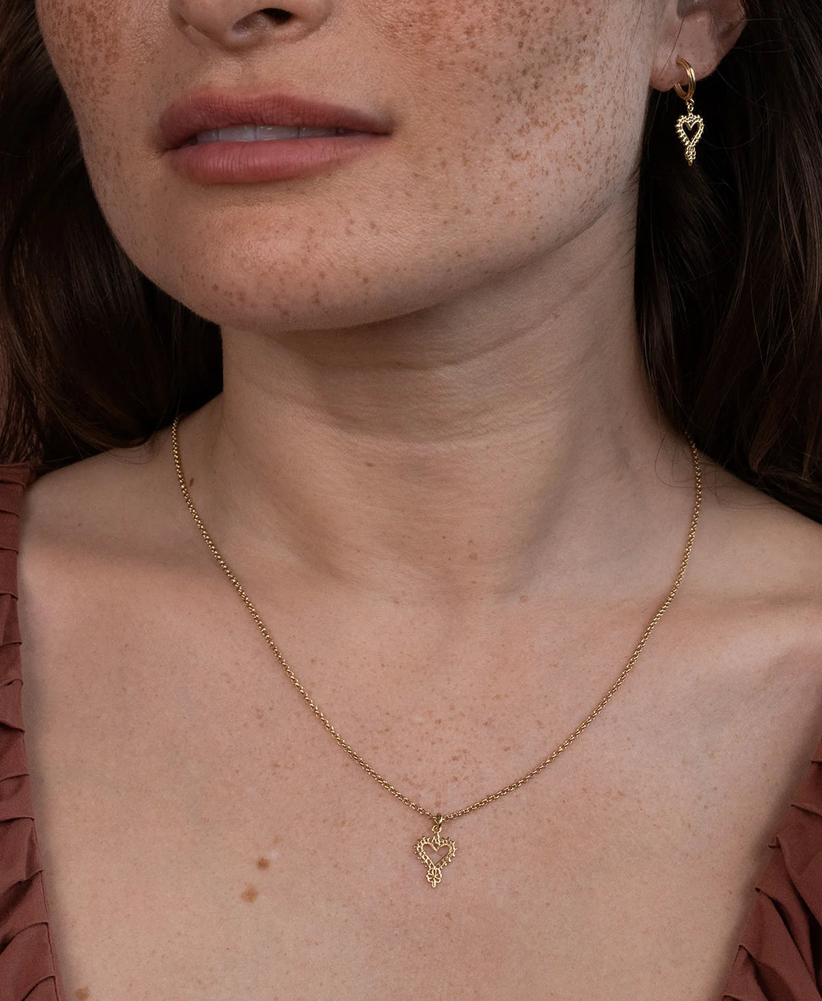Mini Gypsy Heart Necklace | 22k Gold Vermeil