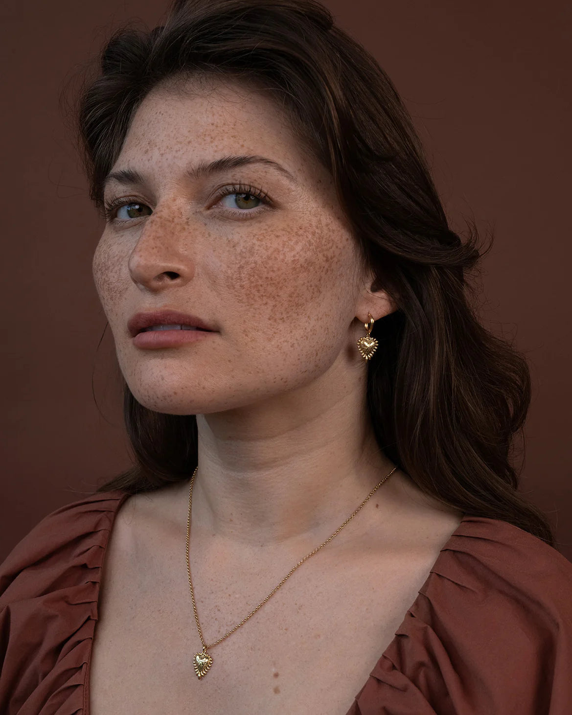 Mini Heart Rays Earrings | 22k Gold Vermeil