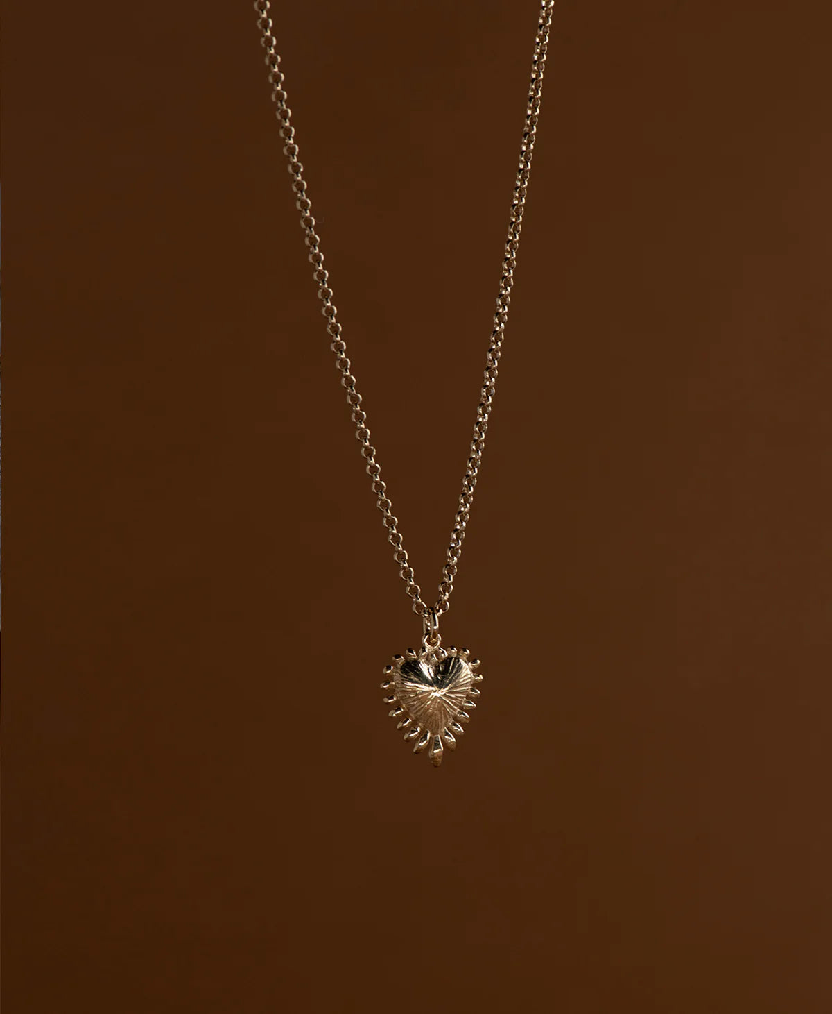 Mini Heart Ray Necklace | 22k Gold Vermeil