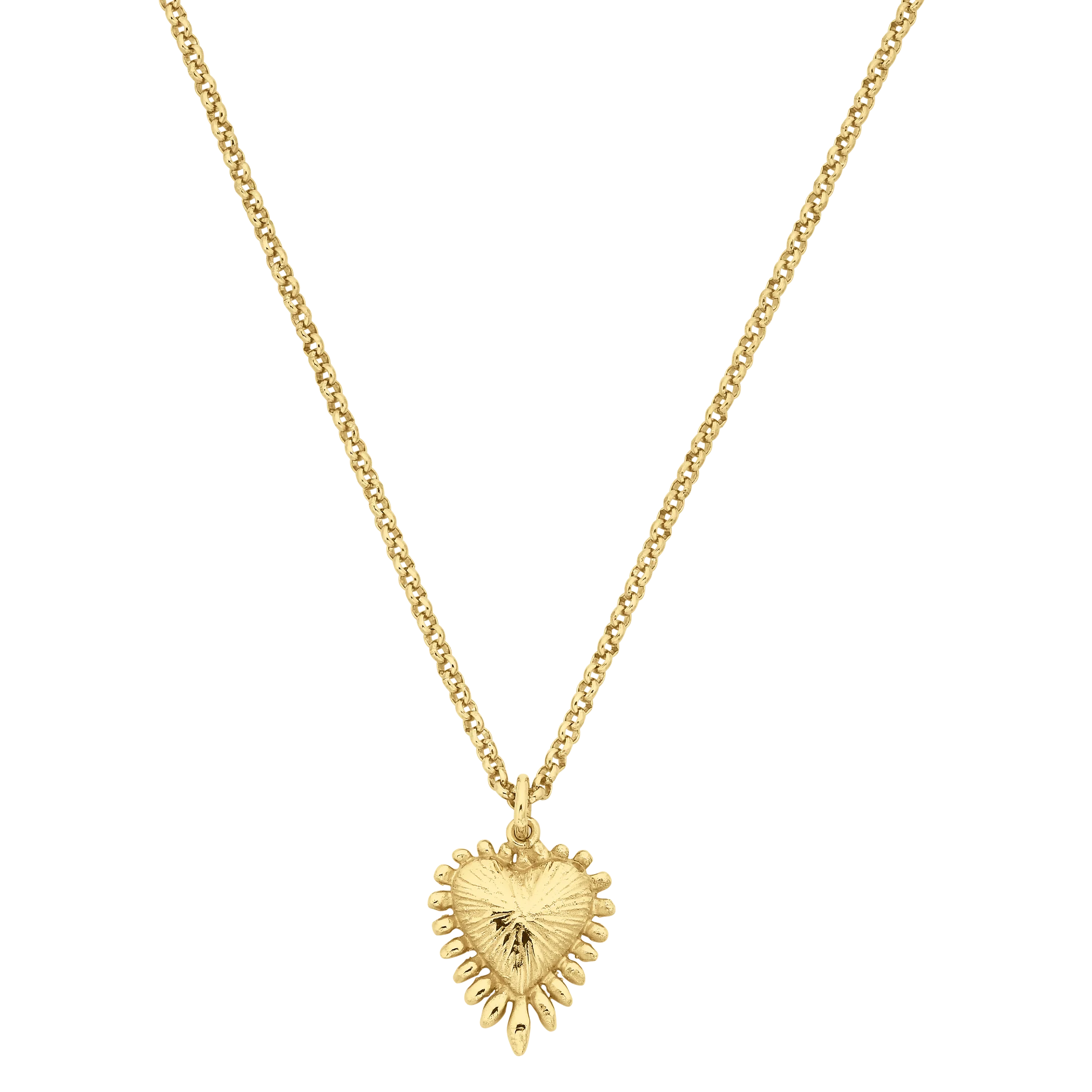 Mini Heart Ray Necklace | 22k Gold Vermeil