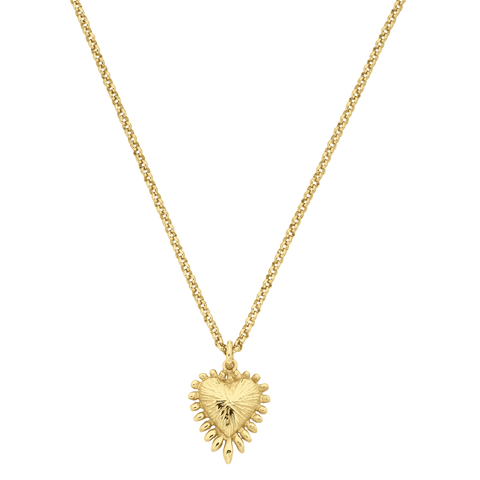 Mini Heart Ray Necklace | 22k Gold Vermeil