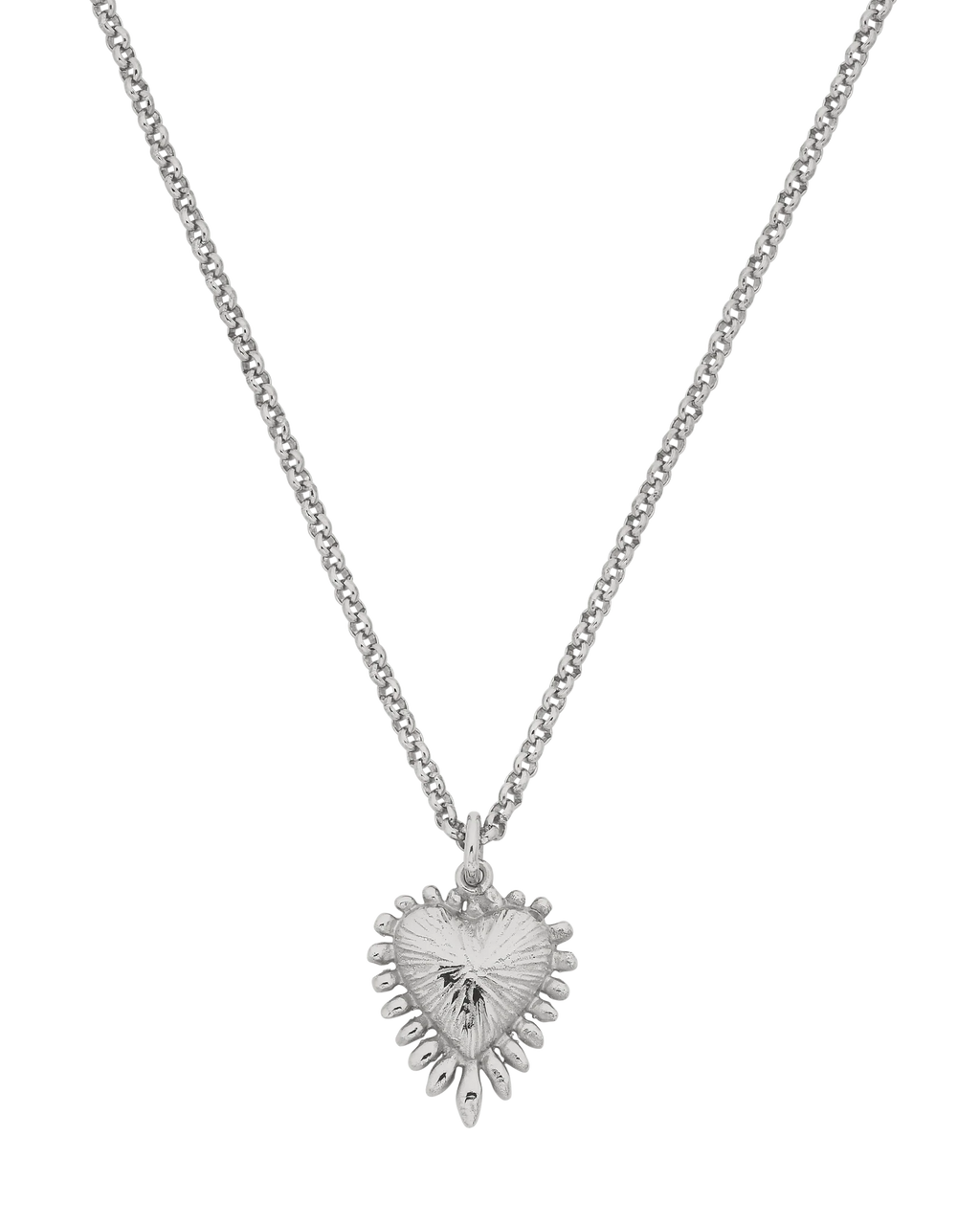 Mini Heart Ray Necklace | Sterling Silver