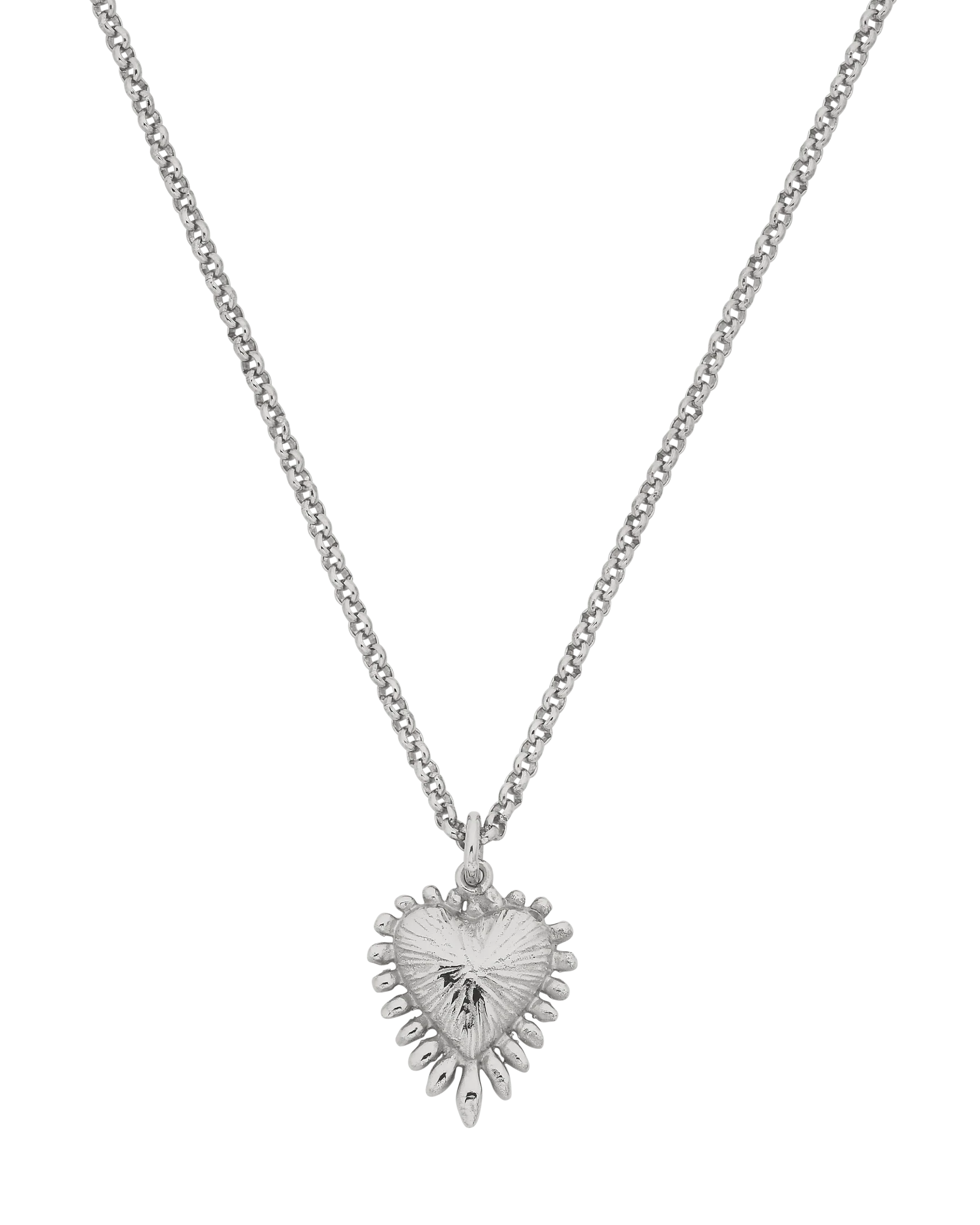 Mini Heart Ray Necklace | Sterling Silver