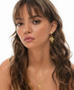 Munay Earrings | 22k Gold Plate | Aquamarine & White Zircon