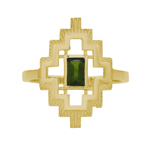 Munay Ring | 22k Gold Plate | Chrome Diopside