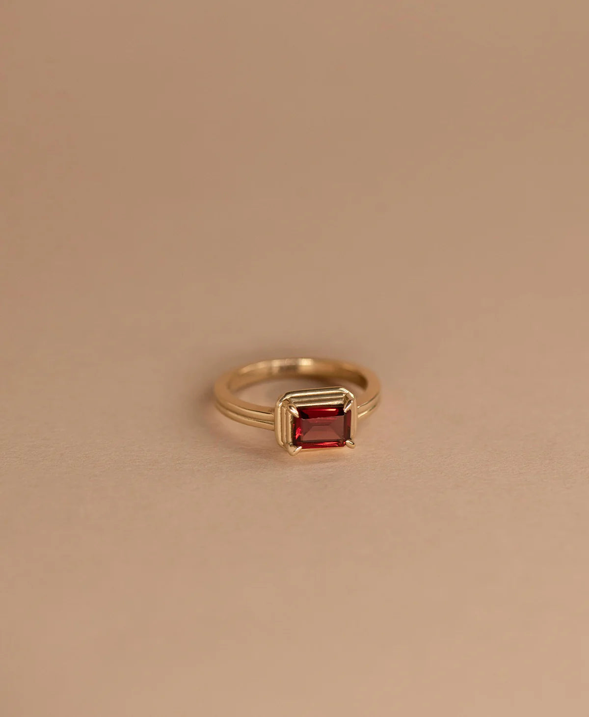 Naia Ring | 22k Gold Vermeil with Rhodolite Garnet