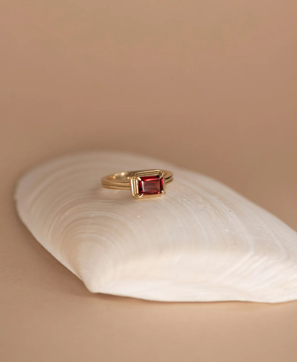 Naia Ring | 22k Gold Vermeil with Rhodolite Garnet