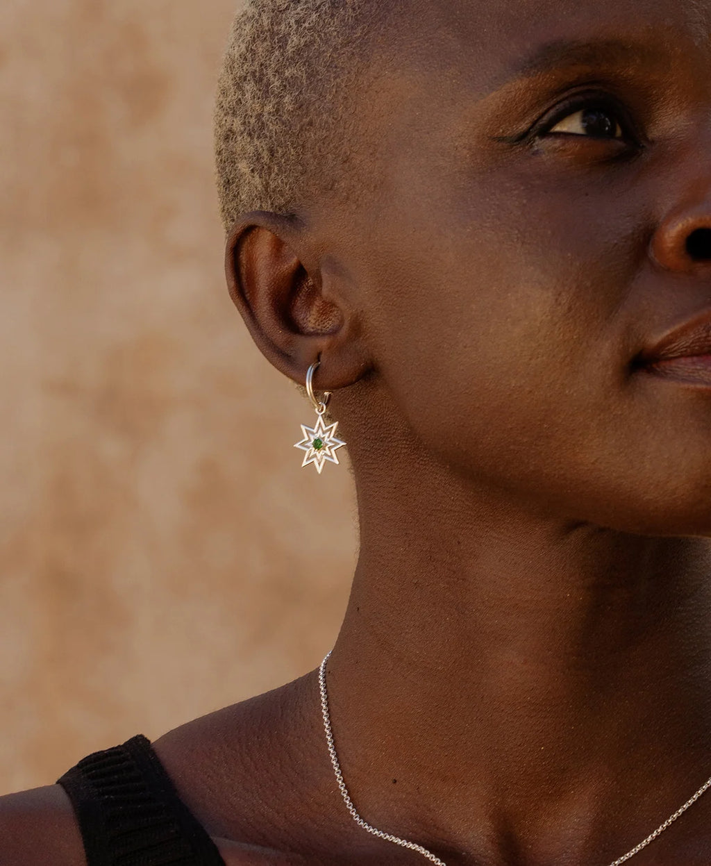 Nora Hoops | 925 Sterling Silver | Chrome Diopside