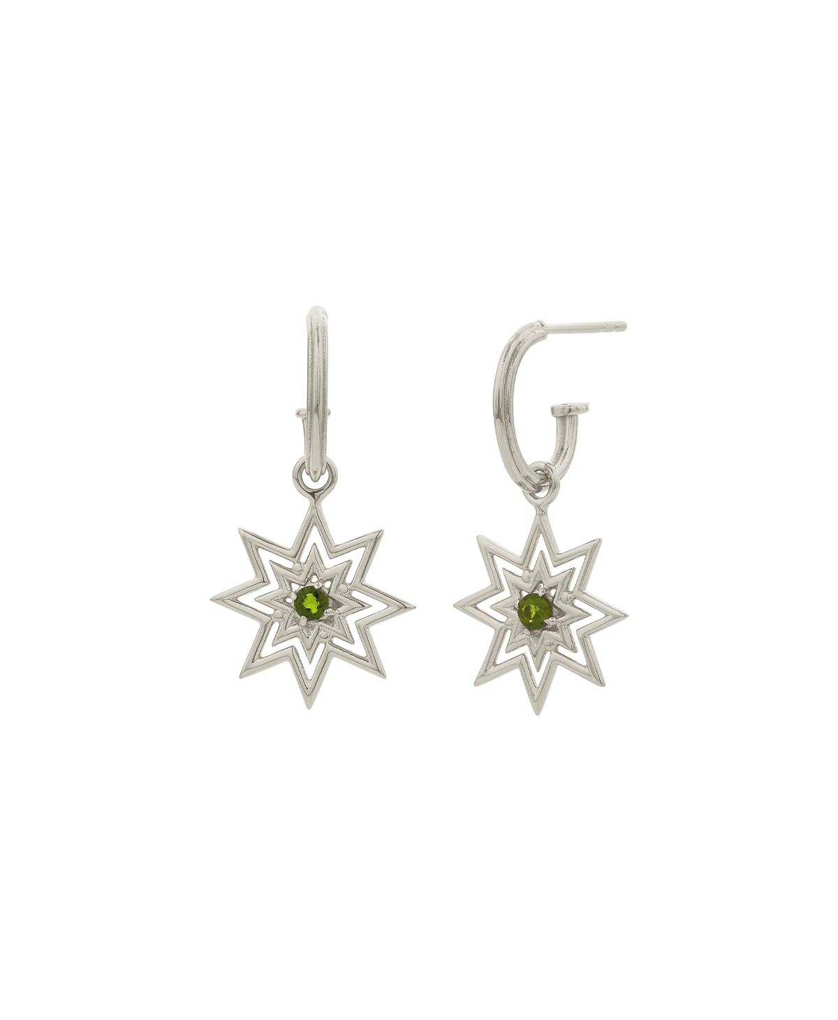 Nora Hoops | 925 Sterling Silver | Chrome Diopside