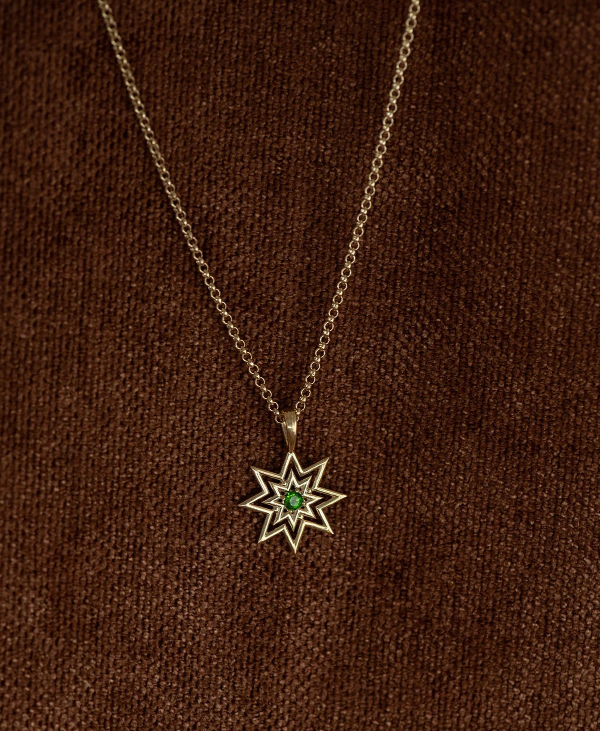 Nora Necklace | 22k Gold Vermeil | Chrome Diopside