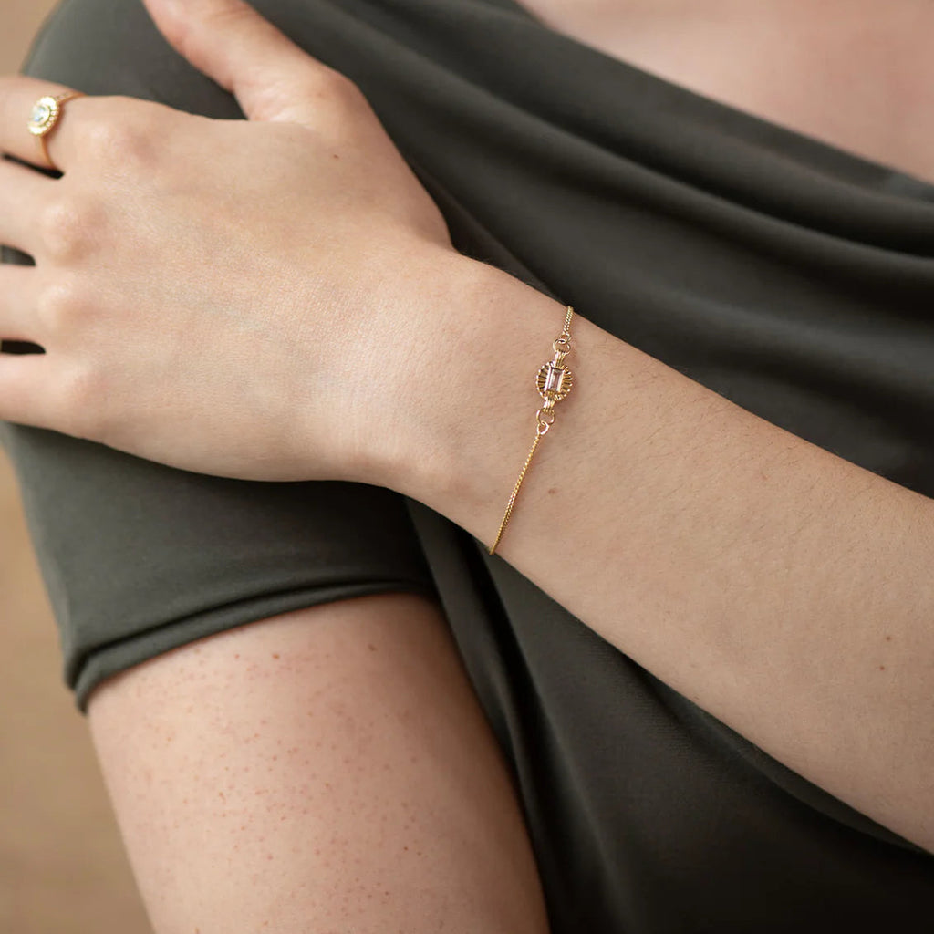 Odette Bracelet | 22k Gold Vermeil with Baguette White Topaz