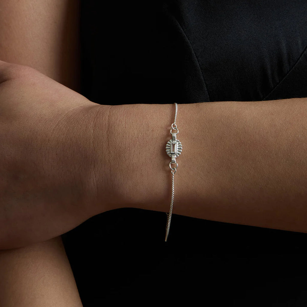 Odette Bracelet | Sterling Silver with Baguette White Topaz