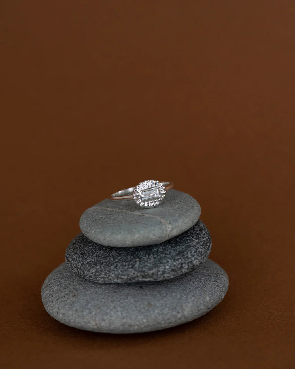 Odette Ring | Sterling Silver with Baguette White Topaz