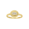 Odette Ring | 22k Gold Plate with Baguette White Topaz