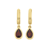 Ophelia Hoops | 22k Gold Vermeil with Pear Garnet