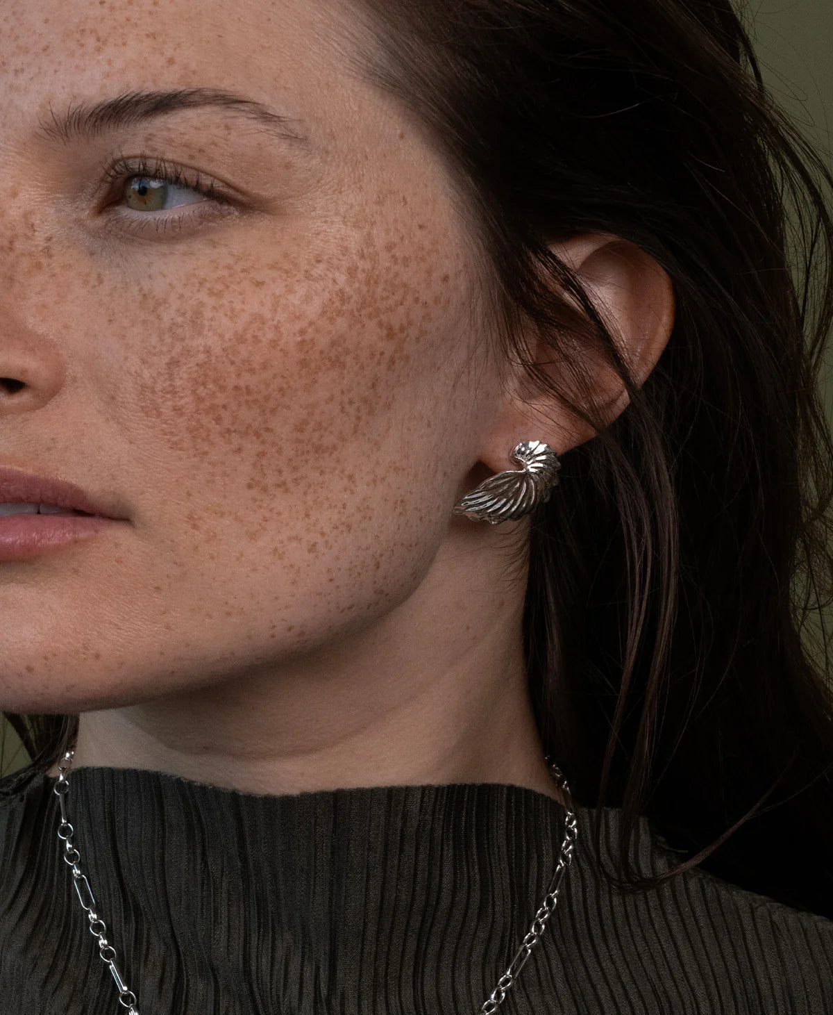 Paper Nautilus Earrings | Sterling Silver