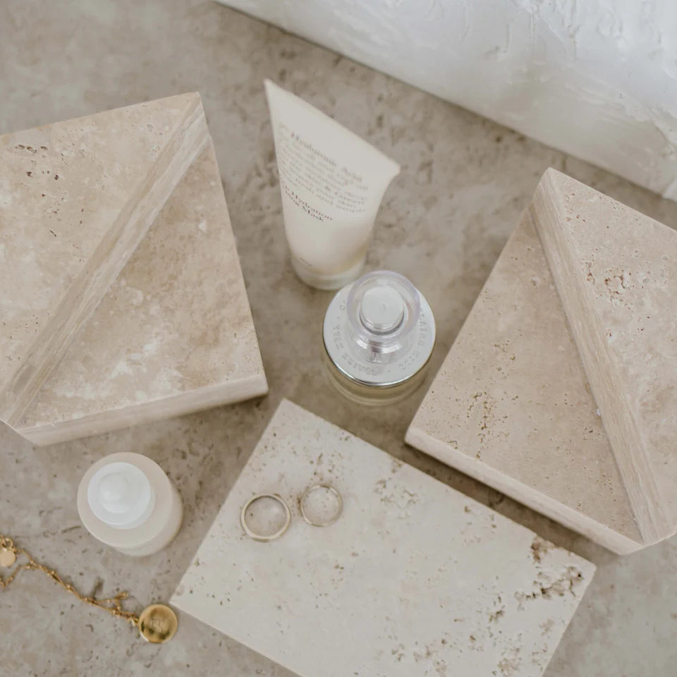 Travertine Bookends