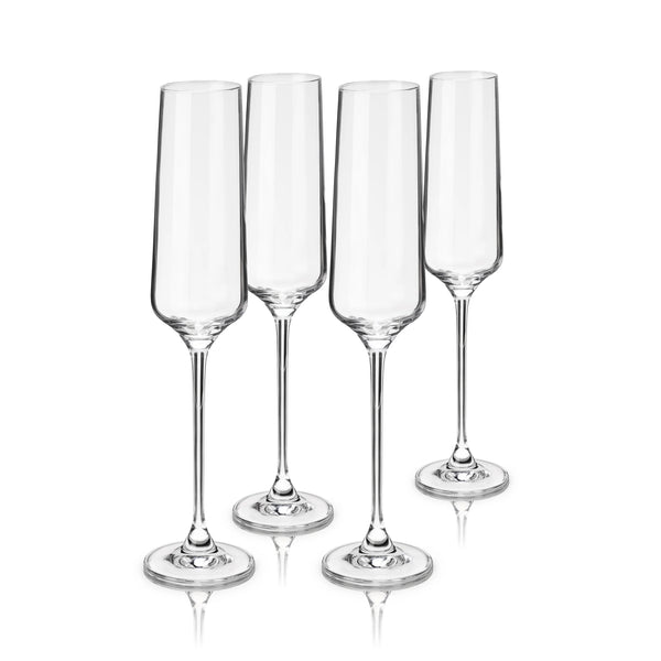 Crystal Champagne Flutes | Set of 4
