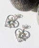 Shining Heart Earrings | Sterling Silver | White Zircon & Green Amethyst