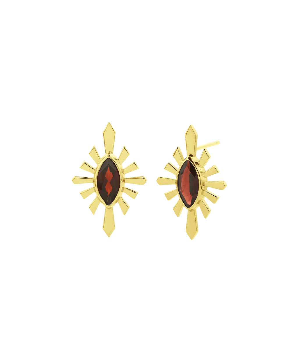 Sister Stud | 22k Gold Vermeil | Rhodolite Garnet